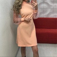 Fall Fashion 2018 Women Long Lace Sleeve Bodycon Turtleneck Casual Dress Winter Vintage Sexy Mini Party Dresses Clothes Vestidos 2024 - buy cheap