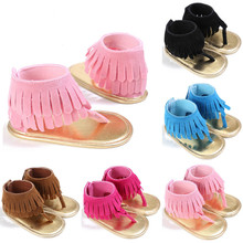 Baby Girls Kids Sandals Tassel Anti-Slip Summer Crib Shoes Soft Sole Prewalkers for 0-18M 2024 - buy cheap