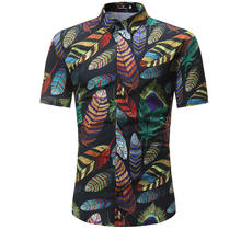 New Arrival Mens Hawaiian Shirt 2018 Male Casual Camisa Masculina Printed 20 Colors Beach Shirts Short Sleeve Brand Clothing 3XL 2024 - buy cheap