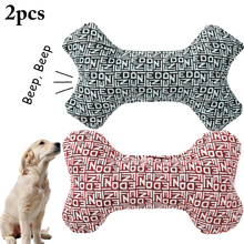 2PCS Pet Toy Creative Bone Shape Squeaky Bite Resistant Dog Toy Dog Chew Toy Linen Pet Toy Bones Shape 2024 - buy cheap