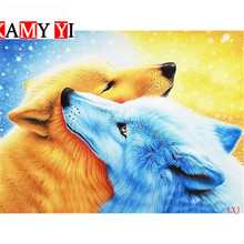 5d diy diamante bordado o lobo de gelo e fogo lobo mural ponto cruz mosaico de diamante decoração para casa pintura diamante lxj 2024 - compre barato