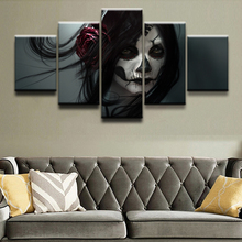 Modular Pictures Canvas Print Decor Living Room Wall Art Poster Framework Home Decorative 5 Pieces Artistic Sugar Skull Painting 2024 - buy cheap