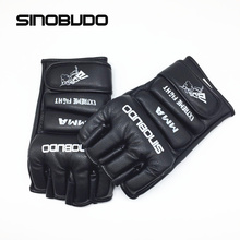 SINOBUDO MMA Boxing Sports PU Leather Gloves Kick Boxing Protector Gloves MMA Boxer Boxing Training Equipment Half Mitts 2024 - buy cheap