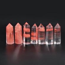 New Natural Red Fluorite Quartz Crystal Stone Point Healing Hexagonal Quartz Crystal Wand Treatment Stone #SO 2024 - buy cheap