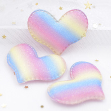 Glitter Iridescence Heart Applique Padded Patches for DIY Baby Happy Birthday Party Magical Dessert Gifts Headwear Decor S38 2024 - buy cheap