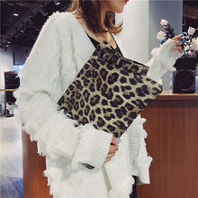 Ladies Fashion Leopard Clutches Top Handle Bags Pu Leather Women Envelope Evening Bags Big Capacity Purse Casual Bolsa Feminina 2024 - buy cheap