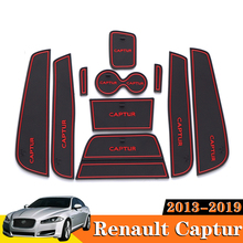 10PCS Car Accessories Inner Gate Slot Pad Non-Slip Cup Mats Anti Slip Door Groove Mat Interior For Renault Captur 2013 2018 2019 2024 - buy cheap