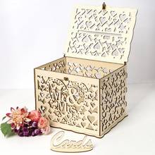 DIY свадебный подарок коробка для карт деревянная коробка для денег с замком красивое свадебное украшение товары для дня рождения 2024 - купить недорого