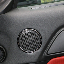 For Ford Mustang 2015 2016 2017 2pcs Carbon Fiber Car Interior Door Audio Speaker Ring Strip Decor Cover 2024 - buy cheap