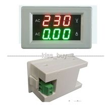 Voltímetro digital ac + transformador de corrente, medidor de 60-300v, 0-1000a, amperímetro, display duplo, led, 110v, 220v, 10a, 100a, 200a 2024 - compre barato