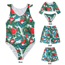 Família combinando roupa de banho floral mãe filha combinando maiôs pai mãe maiô natação beachwear biquíni brasileiro 2024 - compre barato