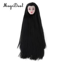 1/6 BJD Head Sculpt with Long Black Hair Doll with Make-up DIY Parts Making Supplies 2024 - buy cheap