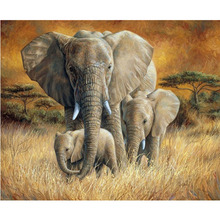 Cuadro de familia de elefantes elaborado con diamantes de imitación, 5D, regalo de decoración 2024 - compra barato
