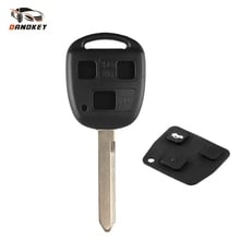 Dandkey TOY47-carcasa de la llave a distancia del coche, funda de 3 botones para Toyota Yaris Avensis Corolla RAV4 Echo Camry Auris con almohadilla con botón de goma 2024 - compra barato