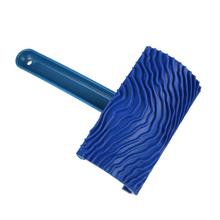 Rolo de pintura de grão de madeira de borracha azul diy graining ferramenta de pintura de madeira padrão de grão rolo de pintura de parede com alça ferramenta de casa 2024 - compre barato
