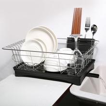 Única camada de aço inoxidável dreno prato rack dupla camada cozinha louça suporte armazenamento # co 2024 - compre barato