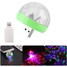 Mini USB Lights Led Party Portable Crystal Magic Ball Home Party Karaoke Decorations Colorful Stage LED Disco Light For Iphone 2024 - buy cheap