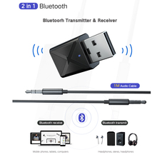 2 в 1 Bluetooth аудио музыкальный приемник передатчик 3,5 мм AUX стерео USB беспроводной адаптер BT5.0 для автомобильного музыкального приемника наушников 2024 - купить недорого