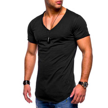 Men's Tops Tees Arrived Deep V neck short sleeve men t shirt Slim Fit t-shirt men Skinny casual summer tshirt camisetas size 3XL 2024 - buy cheap