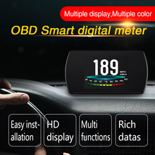 Car HUD Head Up Display Digital Car Speedometer Trip Computer OBD 2 Speed Engine RPM Fuel Consumption Windshield Projector P12 2024 - buy cheap
