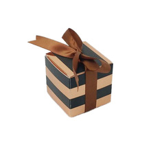 New arrival Luxury Wedding Paper Box Gold & Black Striped Cookie Box Candy Gift Packaging Box for Guests Event Party Decor 10pc/ 2024 - buy cheap