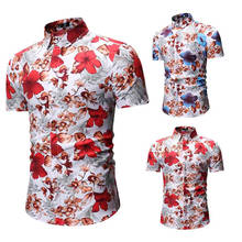 2019 new style hot sales Men's Printed Casual Button Down Short Sleeve Shirt Top Blouse high quality sales 2019 2024 - buy cheap