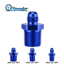 Espeeder-adaptador de liga de alumínio, macho an6 para 1/2 "/3/8"/1/4 ", npt, em linha reta, para mangueira de combustível, adaptador azul 2024 - compre barato