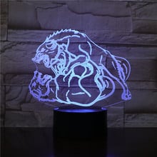 Ferozes wolfs decoração 3d led nightlights colorido lobo design candeeiro de mesa teen wolf ilusão luzes do quarto decoração moderna 2306 2024 - compre barato