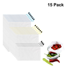 15pcs/set Reusable Storage Mesh Bag Portable Fruit Vegetable Storage Mesh Bag for Grocery Shopping Toys 3 Size 2024 - buy cheap