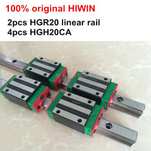 2pcs 100% original HIWIN linear guide HGR20 - 200 250 300 350 400 450 500mm + 4pcs carriage HGH20CA or HGW20CA CNC parts 2024 - buy cheap