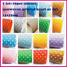 19Colors 15*15cm Polyester Nonwoven Felt Fabric Printed Dot/Heast DIY Felt Fabric Felt Crafts Fabric Feutrine Cloth Toys Fabrics 2024 - buy cheap