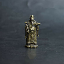 Chinese Nongovernmental Pure Brass God Of Wealth Inviting Money Small Statue 2024 - buy cheap