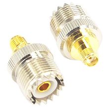 Adaptador coaxial de RF CNIM hembra a SO239 hembra UHF Jack SO-239 conector de Cable de antena paquete de 2 dorado + plateado 2024 - compra barato