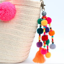 Hot Sale Colorful Pompones Cute Pom Pom Tassels Keychain Pompom Keyring DIY Hanging Tassel Key Rings Fashion Jewelry QH6004 2024 - buy cheap