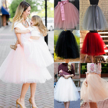 Ball Gown Tulle Skirt Women Kids Girls Wedding Prom Party Mini Skirt 7 Layered Cocktail Bow-knot Solid Skirt 2024 - buy cheap