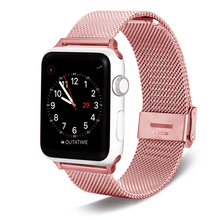For Apple Watch band strap 38/40 42/44 Milanes band Stainless Steel strap  Bracelet iwatch metal Strap Band series 1 2 3 4 5 6 2024 - buy cheap