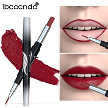 Lápiz labial 2 en 1, 10 colores, maquillaje de belleza para labio, resistente al agua, Color Nude, cosméticos, lápiz labial rojo Sexy, lápiz labial mate 2024 - compra barato