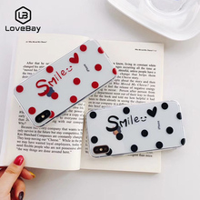 Lovebay Phone Case For iPhone 6 6s 7 8 Plus X XR XS Max Cute Cartoon Wave Point Smile Face Clear Soft TPU For iPhone X Fundas 2024 - buy cheap