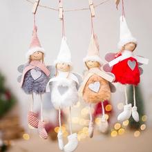 Árvore de natal pingente natal bonito anjo boneca de pelúcia casa ornamentos natal navidad decoração suspensão decorações festa crianças presente 2024 - compre barato