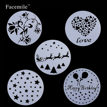 Flower Plantilla Stencil Bakeware 5PCS Baking Fondant Gift Decorating Tools for Cupcake Template Mold Spiral Decoration 03108 2024 - buy cheap