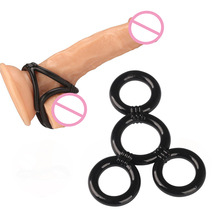 4 Rings Male Cock Ring Delay Ejaculation Penis Rings Penis Extender Scrotum Binding Chastity Cage Device Adult Sex Toys For Men 2024 - buy cheap