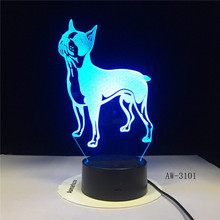 Lámpara LED 3D para perro, lámpara para Bulldog, caniche, Jack, Jason, Terrier, Rottweiler, afgana, Hound, Basset, Dobermann, Labrador, Retriever, AW-3101 2024 - compra barato