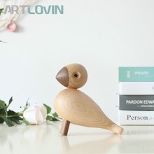 Muñecas Songbird de madera para decoración del hogar, adornos de pájaro de haya, decoración de moda, artesanías y regalos 2024 - compra barato