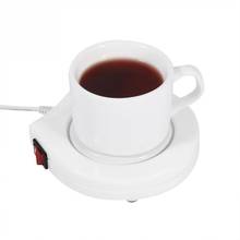 ГОРЯЧАЯ 110 В Электрическая теплая чашка, грелка для молока, кофе, чая, белая электрическая чашка с питанием, грелка, грелка для кофе, чая, молока, кружка 2024 - купить недорого
