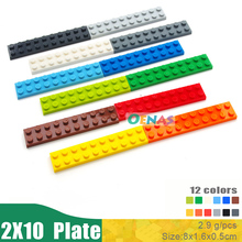 500g 170 unids/bolsa DE LOS NIÑOS juguete bloques de construcción de plástico accesorios 2x10 Placa DIY Compatible con L * va bloques a granel 2024 - compra barato