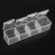 1pc 4 grids Mini Plastic Transparent Nail Box Storage Box Travel Vitamin Drug Tablet Storage Container Cases Nail Case 2024 - buy cheap