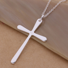 An253 Hot 925 Sterling Silver Necklace 925 Silver Fashion Jewelry Pendant Contracted Cross /glrapcya Aqdajhka 2024 - buy cheap