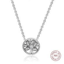 Tree of Life Necklace 925 Sterling Silver Clear CZ Pendants Necklaces for Women Statement Jewelry Bijoux Femme Wholesale 2024 - buy cheap