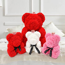 40 см медведь куклы романтические милые ПЭ имитация любви подарок розовый медведь День Святого Валентина Свадьба искусственные розы украшения игрушка 2024 - купить недорого