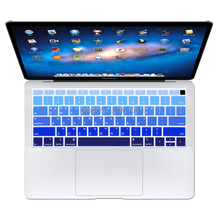 Корейская Радужная накладка на клавиатуру силиконовая защитная накладка для Macbook Air 13 2018 с сенсорным ID отпечаток пальца американская версия 2024 - купить недорого